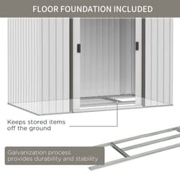 image-Steel Storage Shed Garden Tool house 7' x 4' White-AS