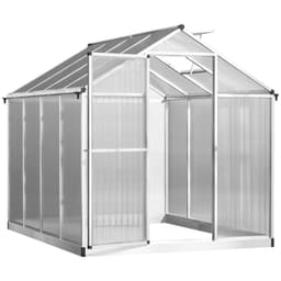 image-8ftx 6ft Walk-In Polycarbonate Greenhouse with Roof Vent -AS