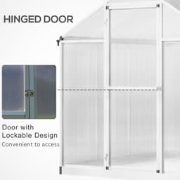 image-8ftx 6ft Walk-In Polycarbonate Greenhouse with Roof Vent -AS