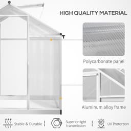 image-8ftx 6ft Walk-In Polycarbonate Greenhouse with Roof Vent -AS