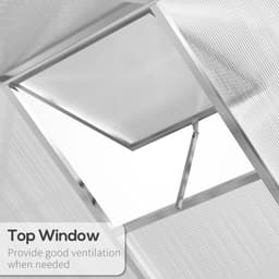 image-8ftx 6ft Walk-In Polycarbonate Greenhouse with Roof Vent -AS