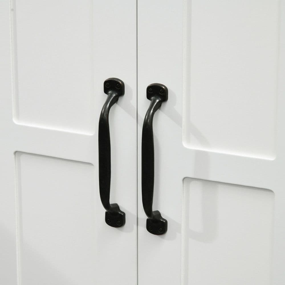 image-Bathroom Sink Cabinet, Pedestal Sink Cabinet with Adjustable Shelf, White-AS