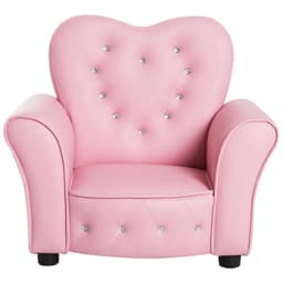 image-Qaba Kids Sofa Toddler Tufted Upholstered Sofa Chair Princess Couch with Diamond Decoration -AS