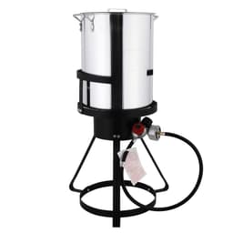 image-13*32in Iron Aluminum Black Round Tripod Stove Rack Silver Fryer Gas Fryer
