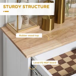 image-Kitchen Tilt Out Trash Bin Cabinet Free Standing Recycling Cabinet Trash Can Holder With Drawer, white-AS