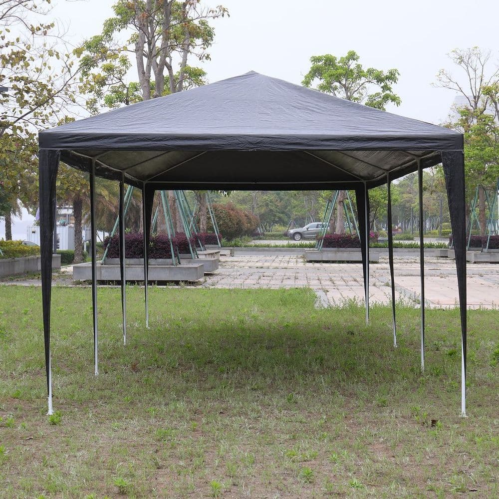 image-10'x30' Outdoor Party Tent with 8 Removable Sidewalls, Waterproof Canopy Patio Wedding Gazebo, Black