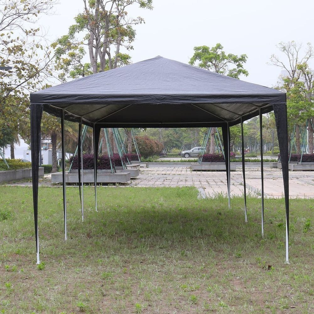 image-10'x30' Outdoor Party Tent with 8 Removable Sidewalls, Waterproof Canopy Patio Wedding Gazebo, Black