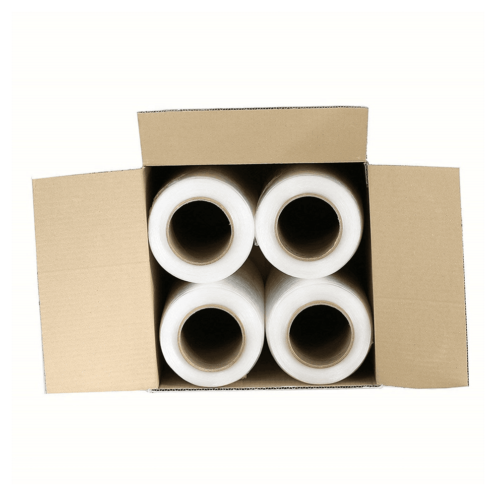 image-18" x 1000' 80 Gauge 4 Rolls Pallet Wrap Stretch Film Hand Shrink Wrap 1000FT