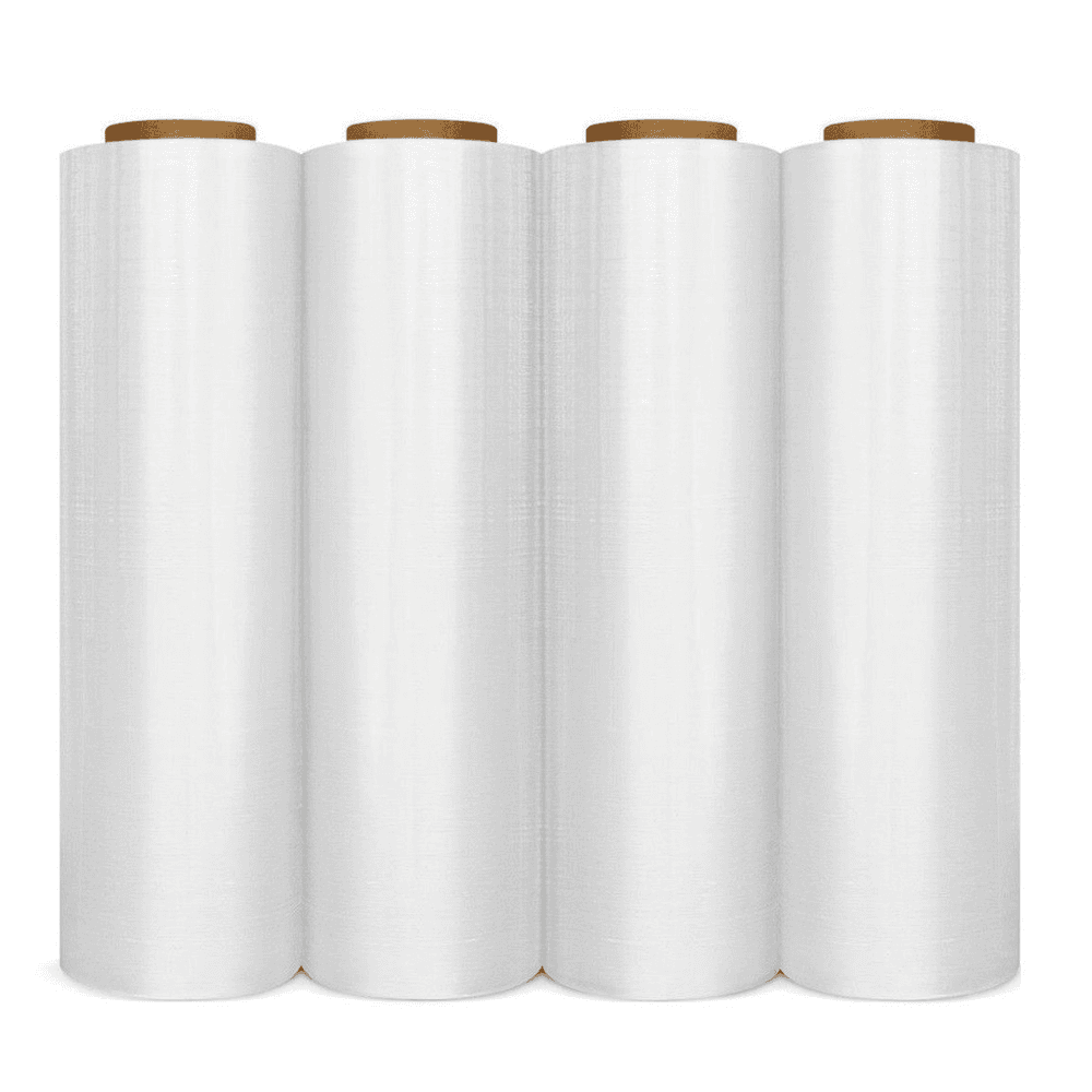 image-18" x 1000' 80 Gauge 4 Rolls Pallet Wrap Stretch Film Hand Shrink Wrap 1000FT