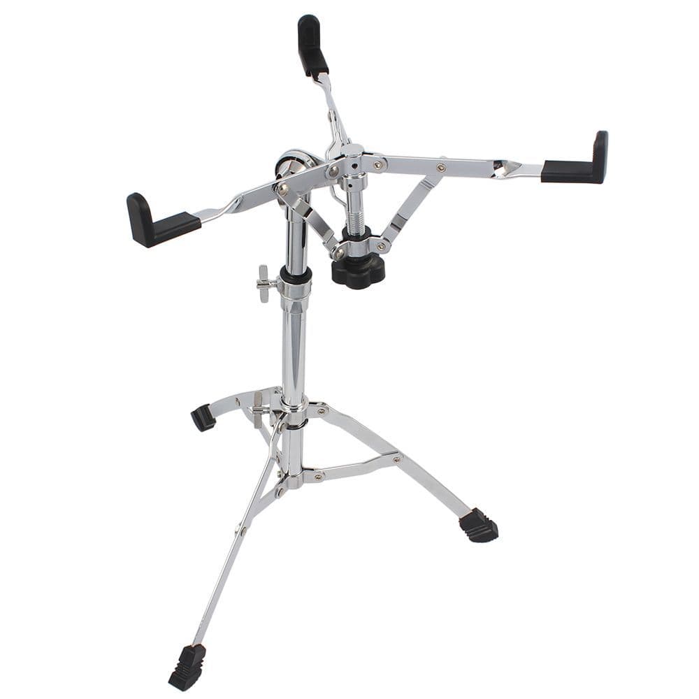 image-Chrome Plated Dumb Snare Drum Stand Tripod Silver