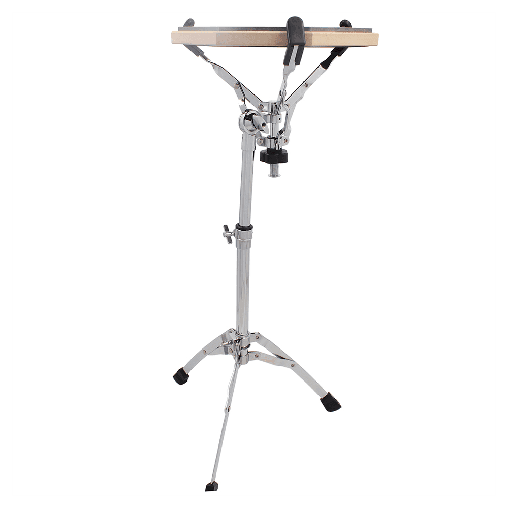 image-Chrome Plated Dumb Snare Drum Stand Tripod Silver