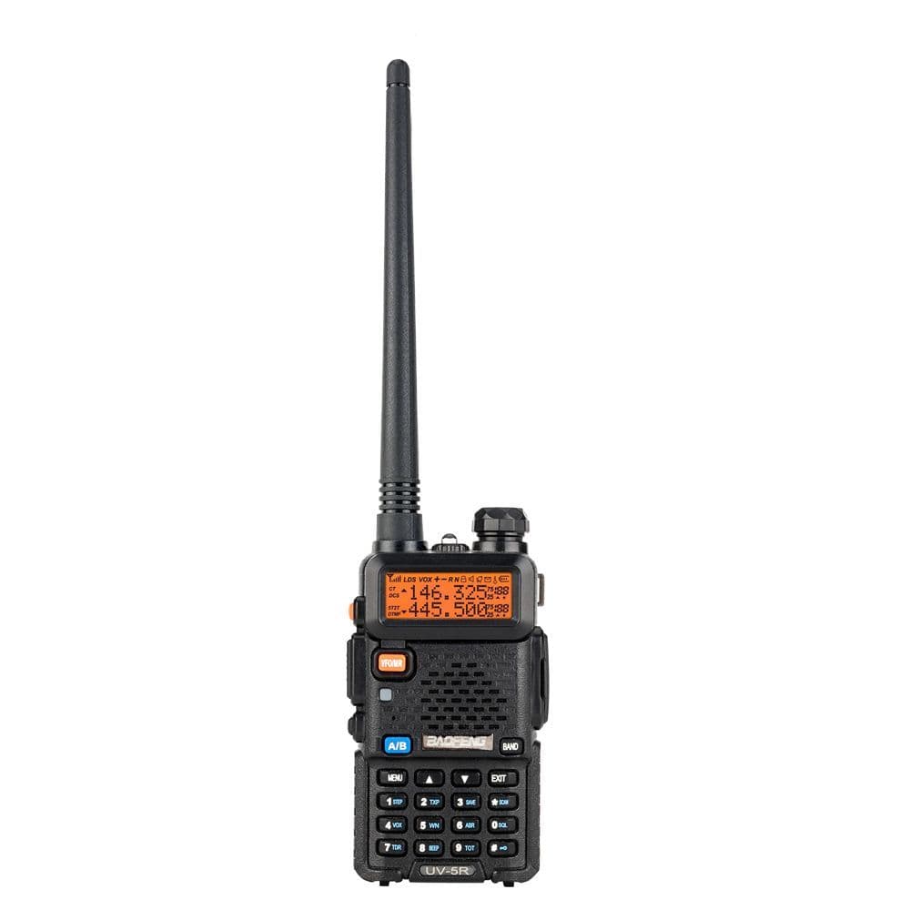 image-1.5" LCD 5W 144~148MHz / 420~450MHz Dual Band Walkie Talkie with 1-LED Flashlight (Black)