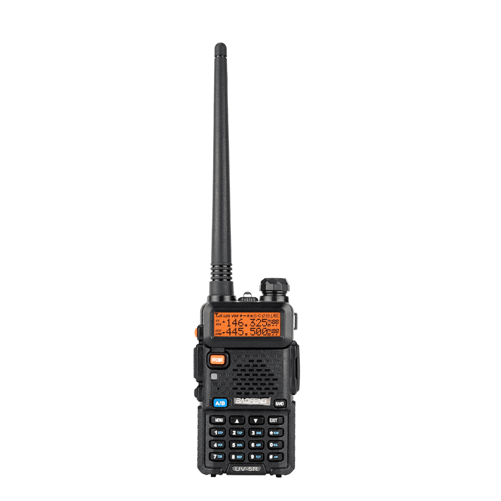 image-1.5" LCD 5W 144~148MHz / 420~450MHz Dual Band Walkie Talkie with 1-LED Flashlight (Black)