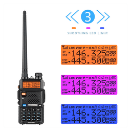 image-1.5" LCD 5W 144~148MHz / 420~450MHz Dual Band Walkie Talkie with 1-LED Flashlight (Black)