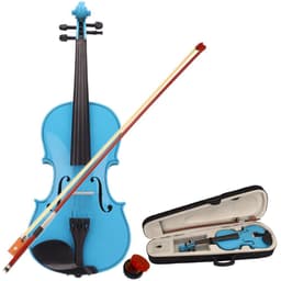 image-4/4 Acoustic Violin Case Bow Rosin Sky Blue