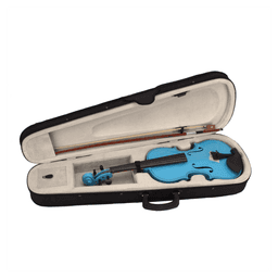 image-4/4 Acoustic Violin Case Bow Rosin Sky Blue