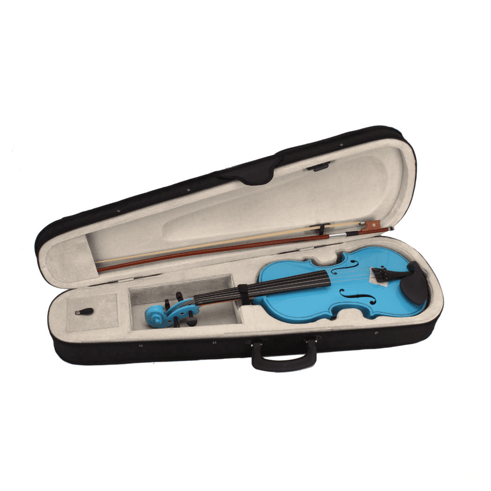 image-4/4 Acoustic Violin Case Bow Rosin Sky Blue