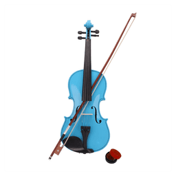 image-4/4 Acoustic Violin Case Bow Rosin Sky Blue