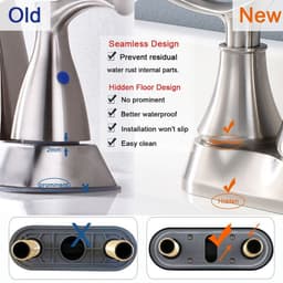 image-2-Handle 4-Inch Brushed Nickel Bathroom Faucet, Bathroom Vanity Sink Faucets with Pop-up Drain and Supply Hoses