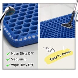 image-Cat Litter Mat, Kitty Litter Trapping Mat, Double Layer Mats with MiLi Shape Scratching design, Urine Waterproof, Easy Clean, Scatter Control 21" x 14" Blue(same as JYD-GT-MSD-BLUE)