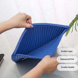 image-Cat Litter Mat, Kitty Litter Trapping Mat, Double Layer Mats with MiLi Shape Scratching design, Urine Waterproof, Easy Clean, Scatter Control 21" x 14" Blue(same as JYD-GT-MSD-BLUE)