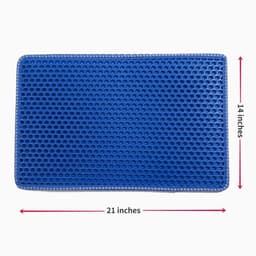image-Cat Litter Mat, Kitty Litter Trapping Mat, Double Layer Mats with MiLi Shape Scratching design, Urine Waterproof, Easy Clean, Scatter Control 21" x 14" Blue(same as JYD-GT-MSD-BLUE)