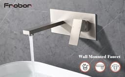 image-Wall Mount Faucet for Bathroom Sink or Bathtub, Single Handle 2 Holes Brass Rough-in Valve Included, Matte Black