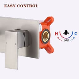 image-Wall Mount Faucet for Bathroom Sink or Bathtub, Single Handle 2 Holes Brass Rough-in Valve Included, Matte Black