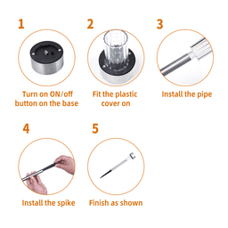 image-24pcs 5W High Brightness Solar Power LED Lawn Lamps with Lampshades Warm White