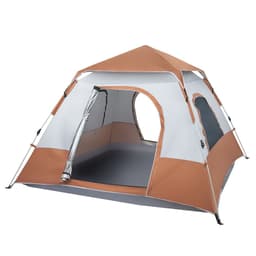 image-240*240*150cm Spring Quick Opening Four-Person Family Tent Camping Tent Brown