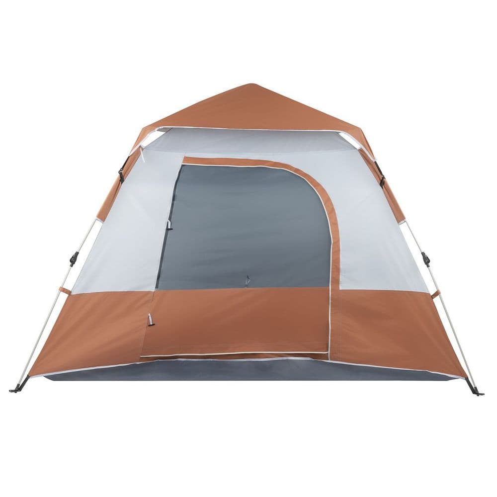 image-240*240*150cm Spring Quick Opening Four-Person Family Tent Camping Tent Brown