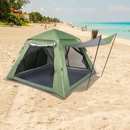 image-240*240*150cm Spring Quick Open Four-Person Family Tent Camping Tent Green