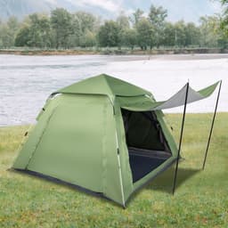 image-240*240*150cm Spring Quick Open Four-Person Family Tent Camping Tent Green