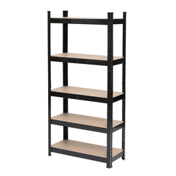 image-150 x 75 x 30cm 5 Tiers Powder Coated Storage Rack Black