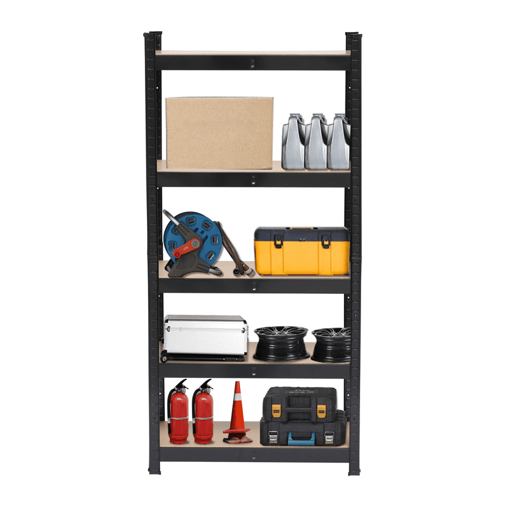 image-150 x 75 x 30cm 5 Tiers Powder Coated Storage Rack Black
