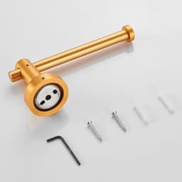 image-Bathroom Hardware Set, Thicken Space Aluminum 3 PCS Towel bar Set- Golden Gold 16-27 Inches Adjustable Bathroom Accessories Set
