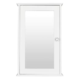 image-Single Door Mirror Indoor Bathroom Wall Mounted Cabinet Shelf White