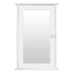 image-Single Door Mirror Indoor Bathroom Wall Mounted Cabinet Shelf White