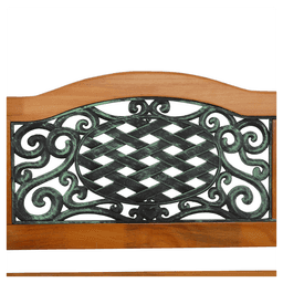 image-49" Garden Bench Outdoor Patio Park Chair Furniture Hardwood Slats Cast Iron Frame