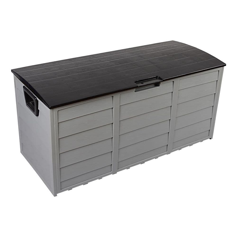 image-75gal 260L Outdoor Garden Plastic Storage Deck Box Chest Tools Cushions Toys Lockable Seat