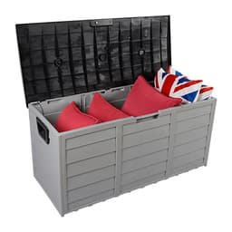 image-75gal 260L Outdoor Garden Plastic Storage Deck Box Chest Tools Cushions Toys Lockable Seat