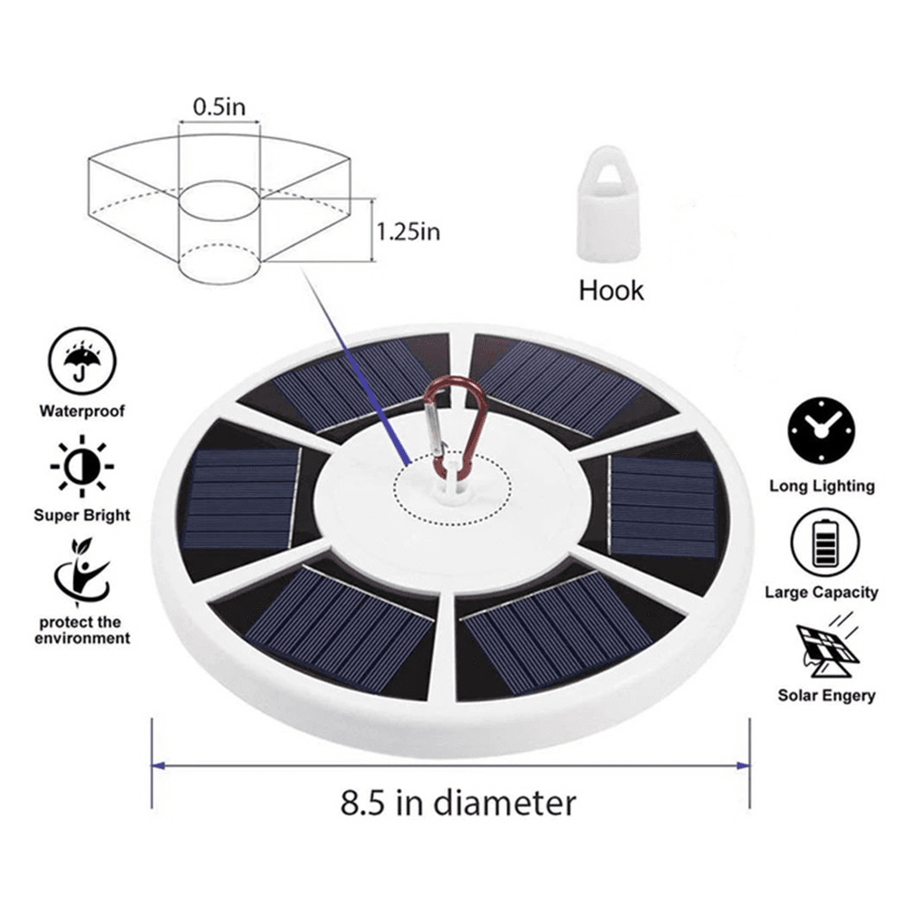 image-42 LED Solar Flagpole Light Garden Umbrella Light Outdoor Waterproof Landscape Street Flag Pole Lamp With Hook For Tent Camping