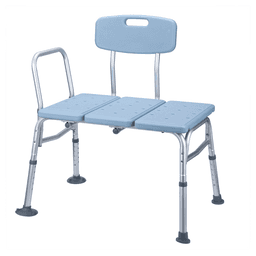 image-Medical Bathroom Safety Shower Tub Aluminium Alloy Bath Chair Transfer Bench with Back & Handle Blue