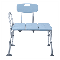 image-Medical Bathroom Safety Shower Tub Aluminium Alloy Bath Chair Transfer Bench with Back & Handle Blue