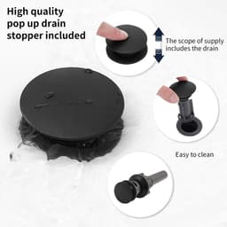 image-2-Handle 8 inch Widespread Bathroom Sink Faucet Matt Black Lavatory Faucet 3 Hole 360° Swivel Spout Vanity Sink Basin Faucets 3007B-MB