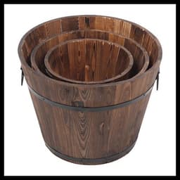 image-Outdoor Reinforced And Anticorrosive Wooden Pot Set Of Three