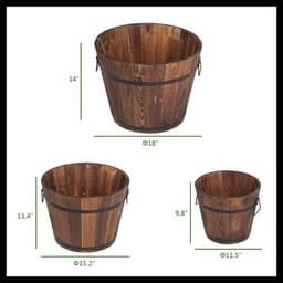 image-Outdoor Reinforced And Anticorrosive Wooden Pot Set Of Three