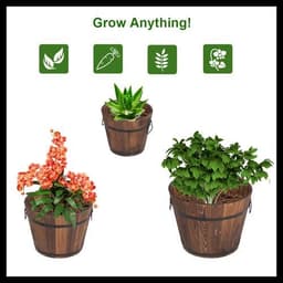 image-Outdoor Reinforced And Anticorrosive Wooden Pot Set Of Three
