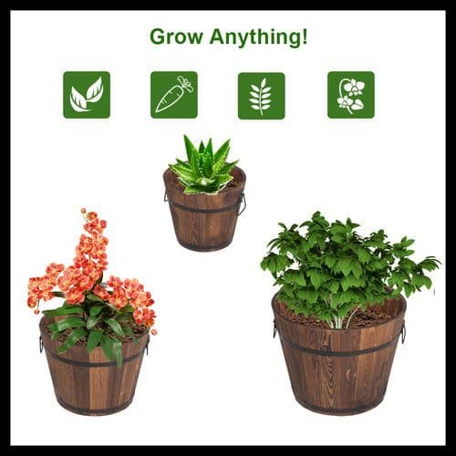 image-Outdoor Reinforced And Anticorrosive Wooden Pot Set Of Three