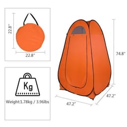 image-1-2 Person Portable Pop Up Toilet Shower Tent Changing Room Dressing Tent Camping Shelter Orange